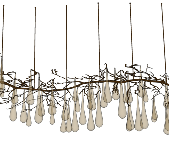 11现代树枝造型水晶吊灯su草图模型下载