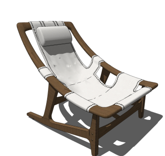 00 现代休闲椅摇椅su草图模型下载