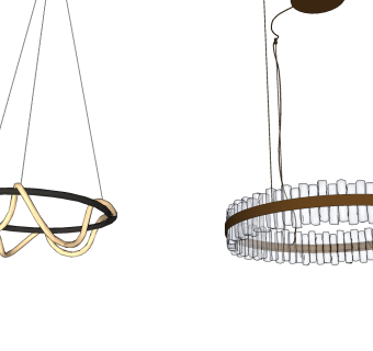05现代水晶吊灯su草图模型下载