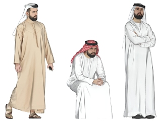 现代<em>阿拉伯</em>人物 su草图模型下载