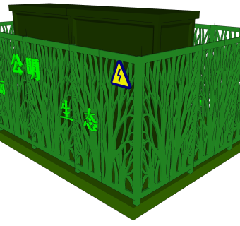 02现代户外配电箱 su草图模型下载
