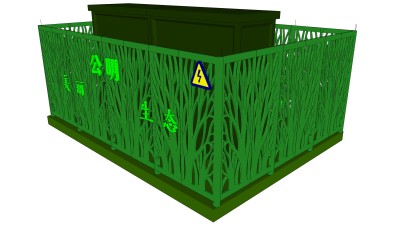 02现代户外配电箱 su草图模型下载