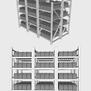 03服务器机房蓄电池 su草图模型下载