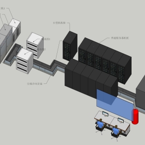 机房机柜I su草图模型下载