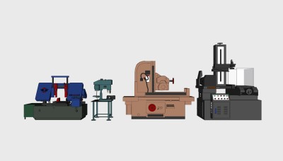 现代工业制造机床设备 su草图模型下载