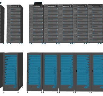 45现代数据库机房设备机柜 su草图模型下载