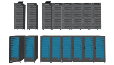 45现代数据库机房设备机柜 su草图模型下载