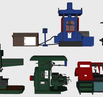现代工业制造机床设备 su草图模型下载
