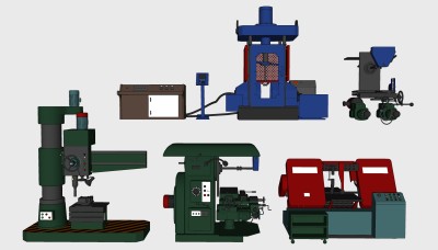 现代工业制造机床设备 su草图模型下载