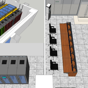 格机房SU机柜监控室 su草图模型下载