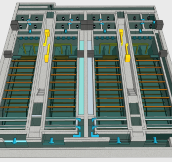 自来水厂供水设备机房 su草图模型下载