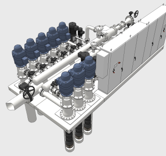 自来水厂供水设备机房 su草图模型下载