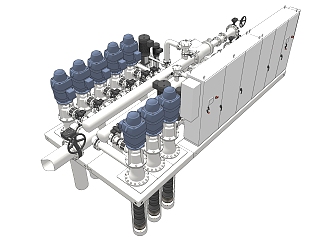 自来水厂<em>供水设备</em>机房 su草图模型下载