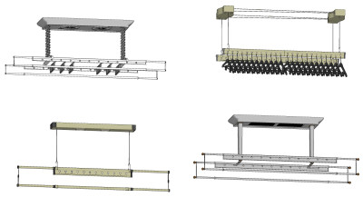 现代金属晾衣架， su草图模型下载