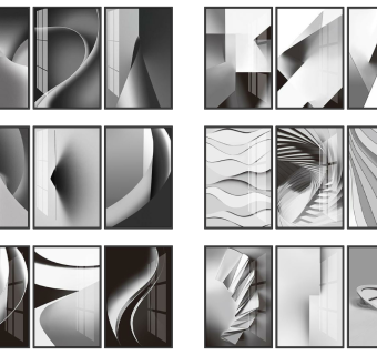 现代装饰画，挂画su草图模型下载