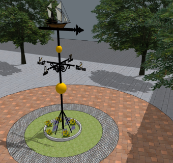 09道路指示牌，景观树公园雕塑景观I su草图模型下载