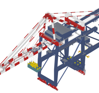 12现代龙门吊工厂码头 su草图模型下载