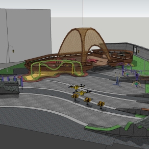 公园广场，健身娱乐休闲器材设备 su草图模型下载
