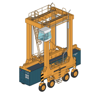 28现代集装箱吊车， su草图模型下载