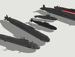 44潜艇<em>核</em>潜艇 su草图模型下载