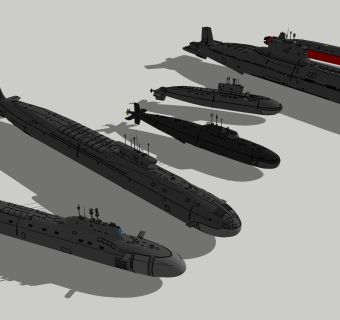 44潜艇核潜艇 su草图模型下载