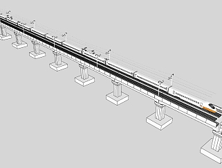 52现代<em>高架桥</em>动车，高铁，ID：109966su草图模型下载
