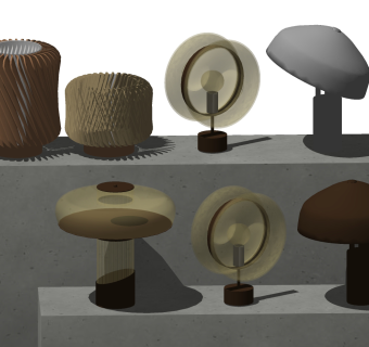 11现代轻奢北欧台灯su草图模型下载