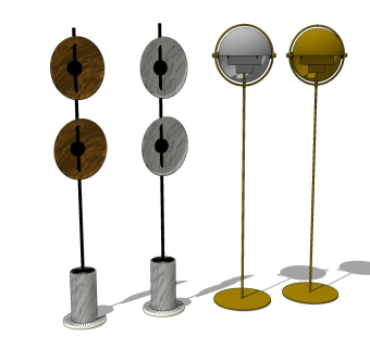 13现代金属大理石落地灯su草图模型下载