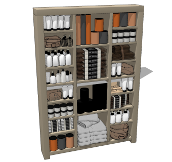 15现代浴室卫浴小件，洗漱用品su草图模型下载