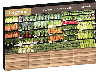 17现代商场蔬菜货架，果树生鲜超市，货架展架su草图模型下载