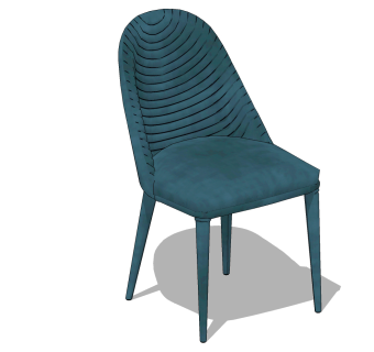 27现代布艺椅子，餐椅su草图模型下载