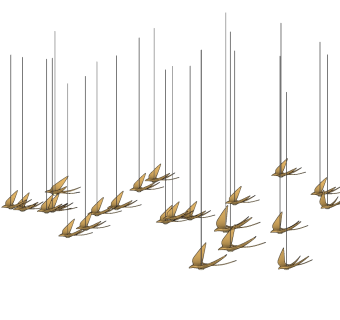 燕子大雁异形吊灯su草图模型下载