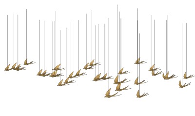 燕子大雁异形吊灯su草图模型下载
