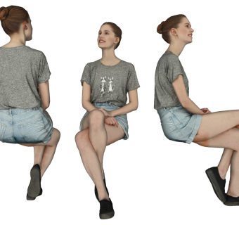 现代坐姿欧洲女性，人物