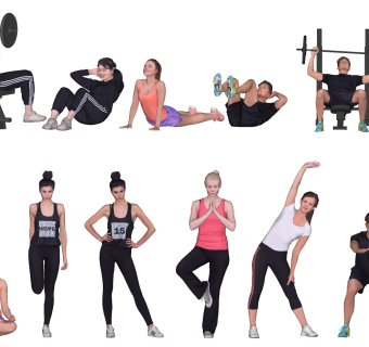 欧式健身运动瑜伽人物