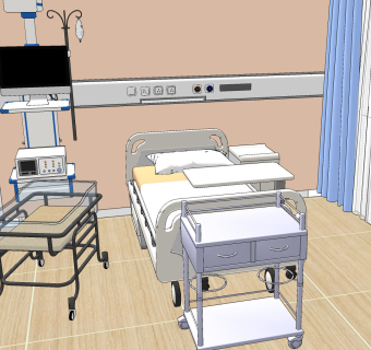 现代医院病房，病床 ，孕妇产房婴儿车 (1)
