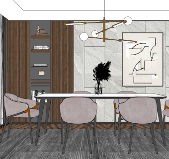 现代餐厅，餐桌椅