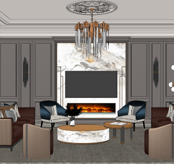 现代欧式法式客厅沙发，边几边柜