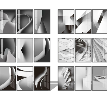 装饰画，挂画su草图模型下载