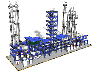 <em>现代工业设备</em>，厂房油管su草图模型下载