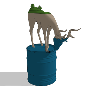 现代动物麋鹿su草图模型下载