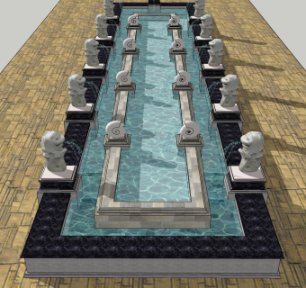 19现代新中式鱼头， su草图模型下载