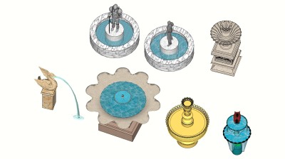 23欧式水景喷泉I su草图模型下载