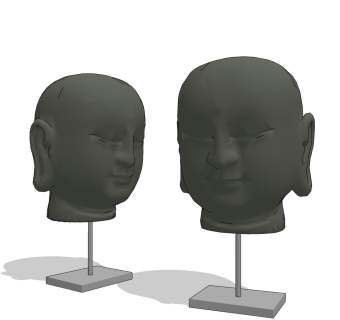 新中式雕塑，佛像，佛头su草图模型下载