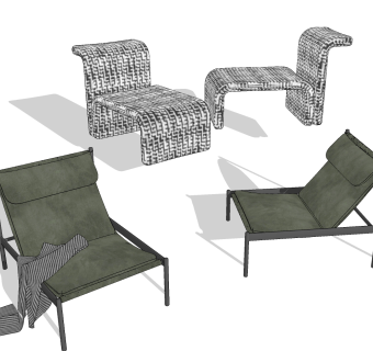 现代单椅su草图模型下载