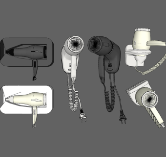 壁挂式吹风机su草图模型下载