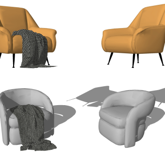 现代单椅，单人沙发休闲椅