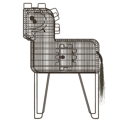现代流行雕塑鸟笼马造型铁艺鸟笼
