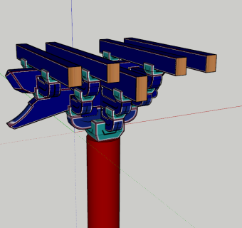 斗拱（带彩画）su草图模型下载