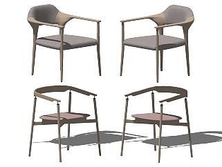 现代新中式单椅，<em>椅子</em>餐椅su草图模型下载